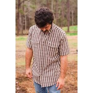 NEW FERRELL senior pearl snap shirt in brown